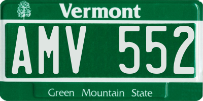 VT license plate AMV552
