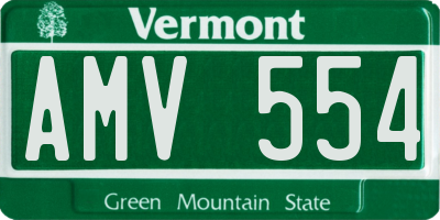 VT license plate AMV554