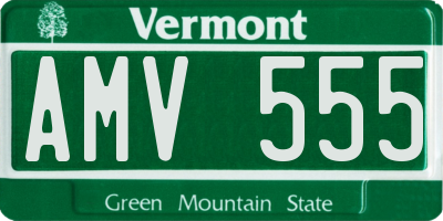 VT license plate AMV555