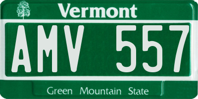 VT license plate AMV557