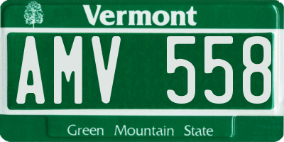 VT license plate AMV558