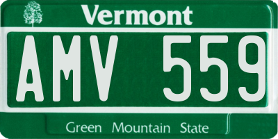 VT license plate AMV559