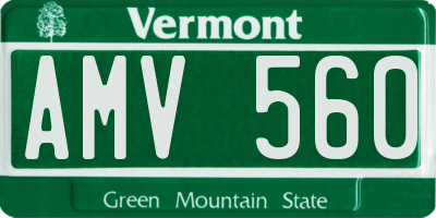 VT license plate AMV560