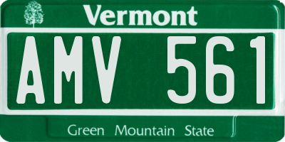 VT license plate AMV561
