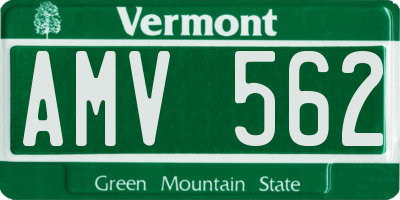 VT license plate AMV562