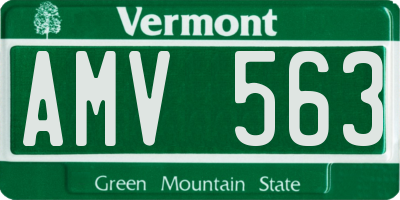 VT license plate AMV563