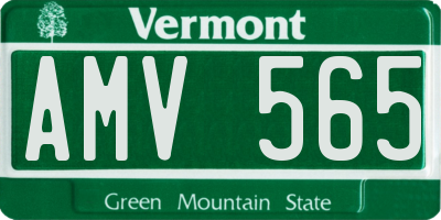 VT license plate AMV565
