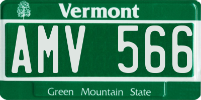 VT license plate AMV566