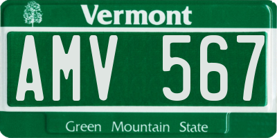 VT license plate AMV567