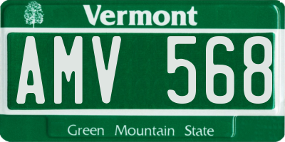 VT license plate AMV568