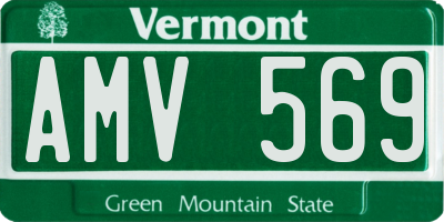 VT license plate AMV569