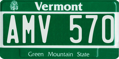 VT license plate AMV570