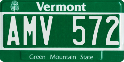 VT license plate AMV572