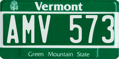 VT license plate AMV573