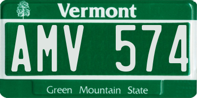 VT license plate AMV574