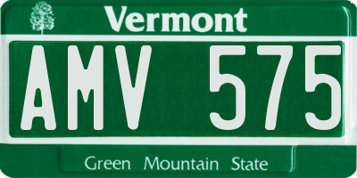VT license plate AMV575