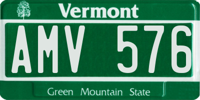 VT license plate AMV576