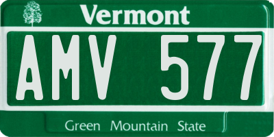 VT license plate AMV577