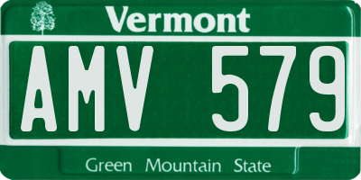 VT license plate AMV579