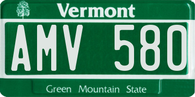 VT license plate AMV580