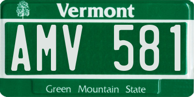 VT license plate AMV581