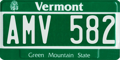 VT license plate AMV582