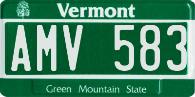 VT license plate AMV583