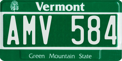 VT license plate AMV584