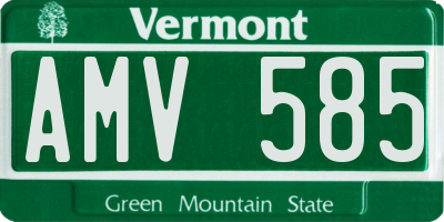 VT license plate AMV585