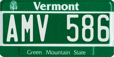 VT license plate AMV586