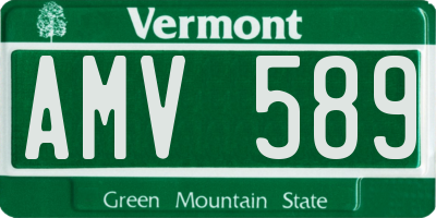 VT license plate AMV589