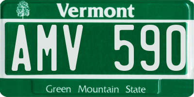 VT license plate AMV590