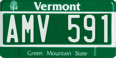 VT license plate AMV591