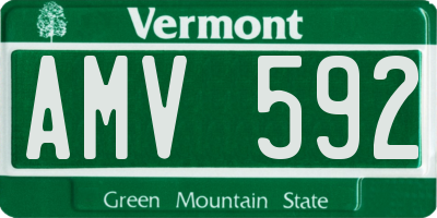 VT license plate AMV592