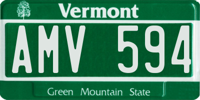 VT license plate AMV594