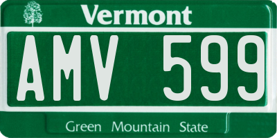 VT license plate AMV599