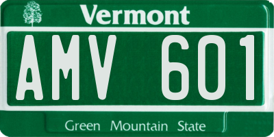 VT license plate AMV601