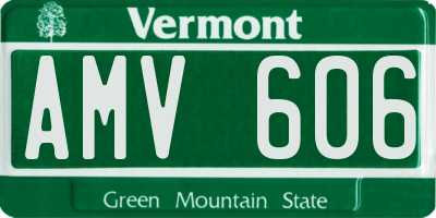 VT license plate AMV606