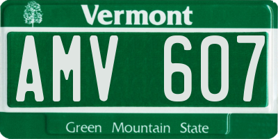VT license plate AMV607