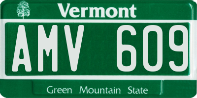 VT license plate AMV609