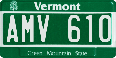 VT license plate AMV610