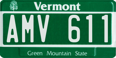 VT license plate AMV611