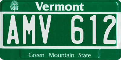 VT license plate AMV612