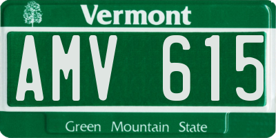 VT license plate AMV615