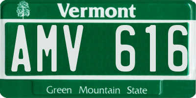 VT license plate AMV616