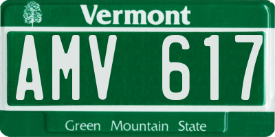 VT license plate AMV617
