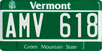 VT license plate AMV618