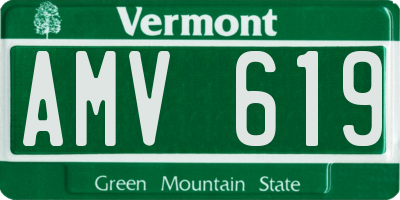 VT license plate AMV619