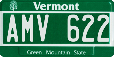 VT license plate AMV622