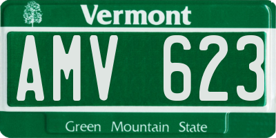 VT license plate AMV623
